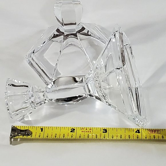 Michael C Fina 24% Lead Crystal Candlestick Holders set 4" made in USA - Picture 10 of 12